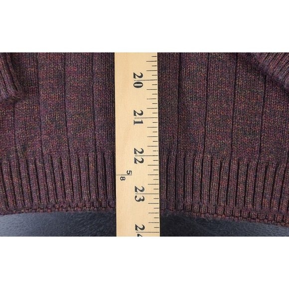 Oscar De La Renta Long Sleeve Quarter Zip Brown Pullover Sweater Men's Medium - Picture 5 of 15